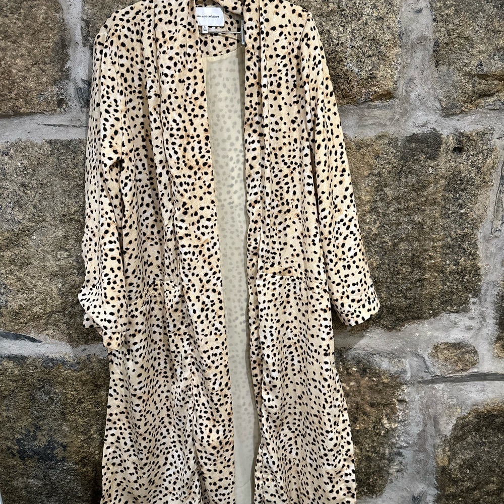 Cupcakes and Cashmere Leopard Print Long Coat